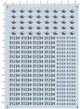 1739-1706 整版胶 骑兵 数字 数目字 战棋模型水贴纸1 现货