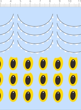 66343整版胶 mini zimomo娃娃盲盒molly比例模型人偶眼睛水贴纸