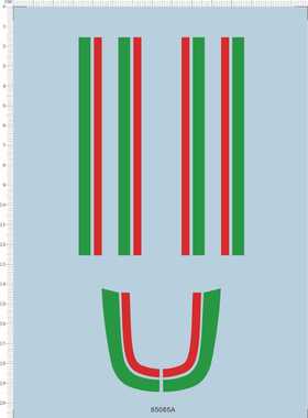 65085A 红绿彩带直线侧边拉花发动机盖变形法拉利水贴纸1