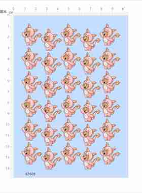 82608粉红色汤姆定制打印模型水贴可撕膜不干胶独立胶位2405