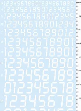 fonts 6-2-418#  LED 液晶各种比例阿拉伯数字水贴纸1