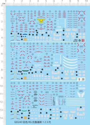 GD243整版胶RG托鲁基斯托1 2 3代托1托2托3多鲁斯基Tallgeese水贴
