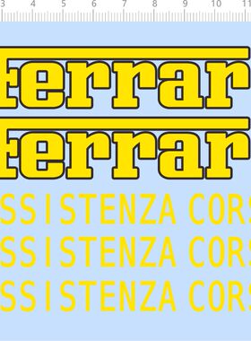 75764整版水贴 FERRARI ASSISTENZ 英文比例模型车水贴2310