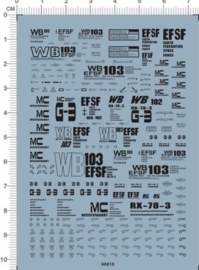 60818-502# HG Rx-78-3 G3 G-3 gd水贴111