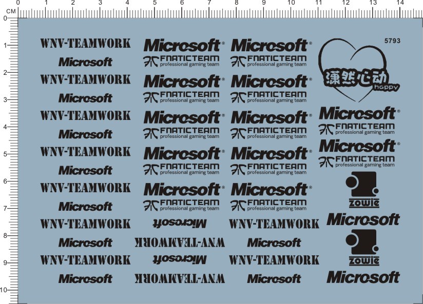 5793-A2813 microsoft wnv teamwork fnaticteam 鼠标水贴纸