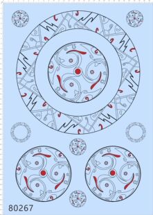圆形花纹 模型水贴 克尔维特 胶 80267整版