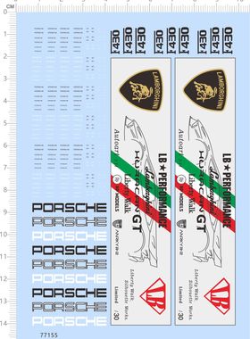77155整版水贴 保时捷兰博基尼LB改装模型车定制打印2401