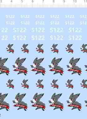 72506整版胶 S122 DOUFU 兔子 水贴