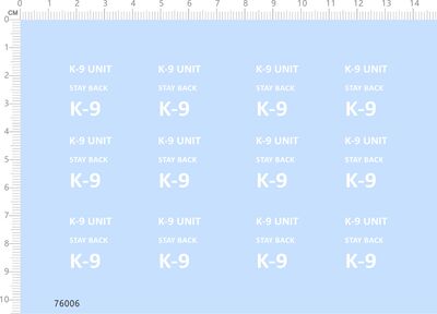 76006整版水贴 K-9 UNIT stay back 模型水贴定制打印2311
