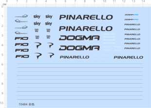 70484整版胶1/7 TAME sky PINARELLO DOGMA F10自行车模型水贴A6