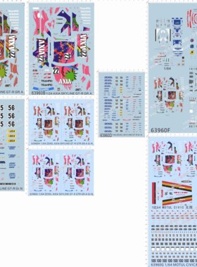 63960 1/24 1/64 ZEXEL AXIA SKYLINE GT-R GTR GR.A Gr.N 水贴纸