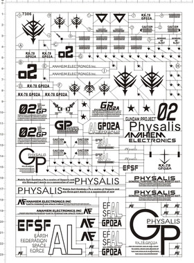7306-@120 PG RX-78 GP02A gd金属贴纸1