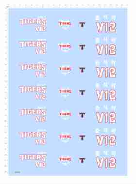 79909比例模型水贴 TIGERS V12 改尺寸定制打印2404可撕膜不干胶