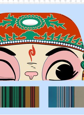 81521整版胶人脸涂装水贴纸模型中国风古装娃娃手办公仔粘土人偶