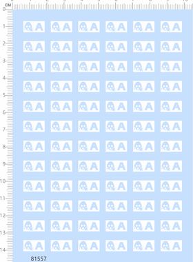 81557整版胶无比例英文字母A头盔帖白色水贴纸模型防毒面具骷髅头