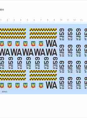 84065比例1/48鹰式F-15C战斗机WA尾翼模型水贴不干胶独立胶位现货