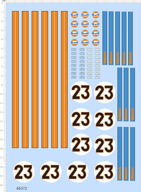 66372整版胶 1/24赛道场景石油车号23比例模型车剪纸水贴纸定做