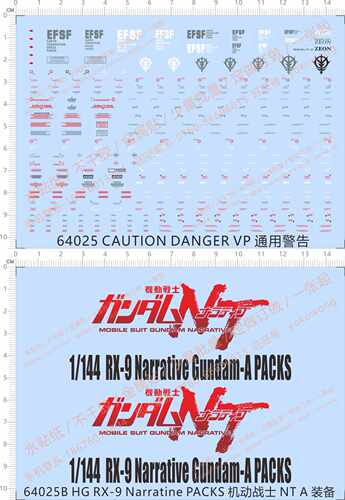 64025 PACKS机动战士NTcaution danger vp万用危险通用警告gd水贴