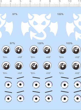 66169万圣节乔巴眼睛恶魔比例模型人偶眼睛水贴纸定做订做定制