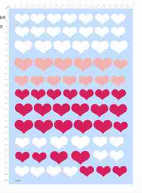82693模型水贴 白色 红色爱心 粉红色 定制打印洋红色现货