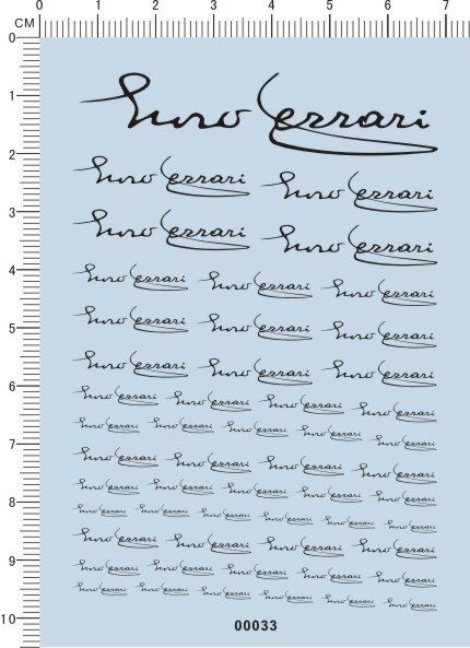 00033-A5601 Enzo Ferrari Signature 恩佐 法拉利签名 模型水贴