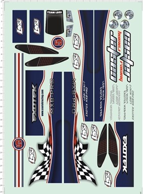 20360-A2901 1/18 losi mini-t pro exdtek caster水贴不干胶现货