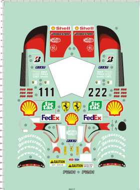 64217整版1/8一级方程式赛车F2001法拉利shell tic 水贴fedex现货