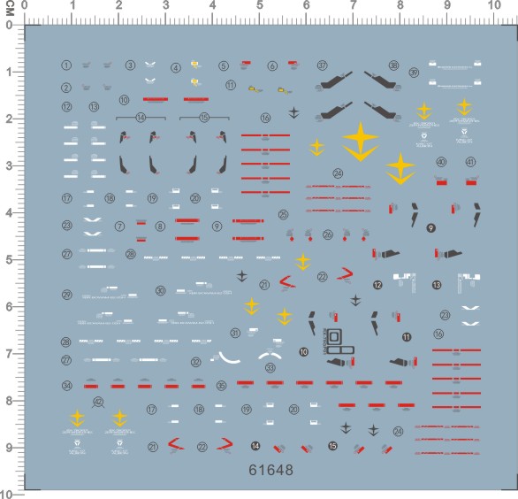 61648 RG RX-78 GP01 gd试作1号机陆战型gd水贴2