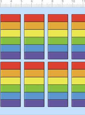 69436整版胶红橙黄绿蓝紫马赛克猫彩虹方格标签水贴纸水转印现货