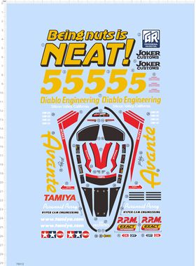 75512 比例模型车水贴 1/10 RC AVANTE 58489 11420479 neat 2310