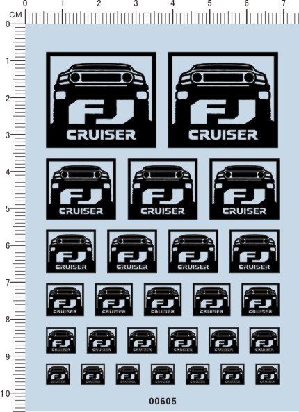 00605-A1701 FJ Cruiser 模型车水贴纸