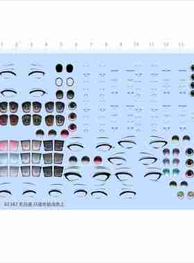 82382手办眼睛嘴巴模型水贴可撕膜不干胶独立胶位眼球瞳孔2405