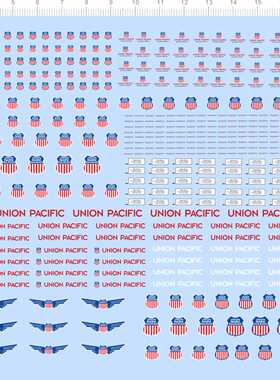 73416整版胶 UNION PACIFIC 比例模型水贴
