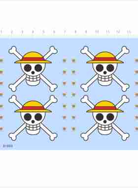81869动漫海贼王海贼旗骷髅头可撕膜不干胶单独胶位图案2404定制