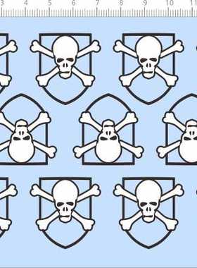 67995整版胶HG ZQMF-1017米凯尔专用盾牌骷髅头死神十字架水贴纸