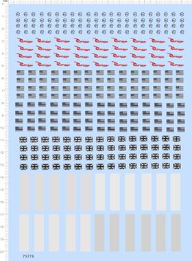 75776 美国旗 英国旗 sv wasp 国旗黑白灰色块模型水贴2310