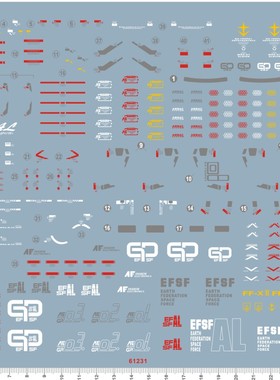 61231-B1603 PG RX-78 GP01 试作1号机陆战型gd水贴纸111
