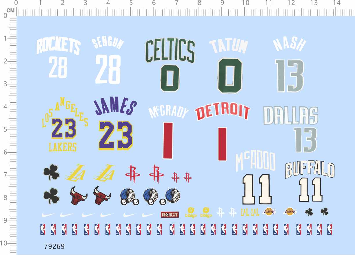 79269整版水贴 SENGUN 28 CELTICS 0 NASH 13 蓝球贴nba 2403定做