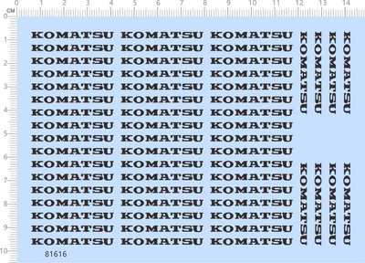 81616整版胶!无比例 komatsu 小松挖掘机水贴纸模型车挖机挖土机