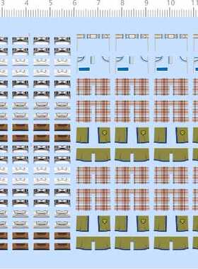 67811整版胶无比例Goonies衣服裤子衬衫积木娃娃人偶剪纸水贴纸