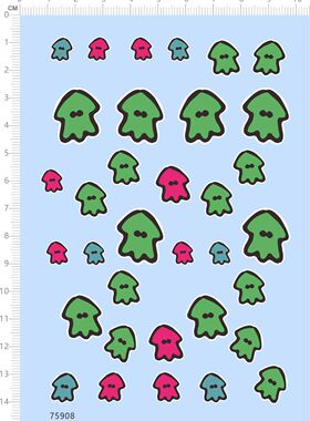 75908墨鱼 水母 模型水贴定制打印2310