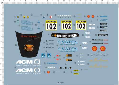 63904  1/24 F430 CHALLENGE EUROPEAN CHAMPION 法拉利贴 现货