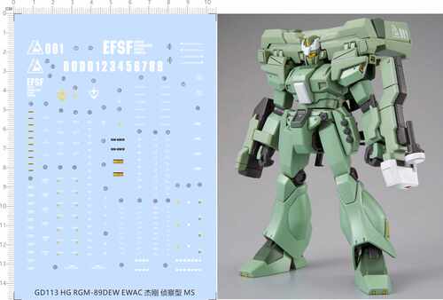 GD113 1/144 HGUC机动战士UC HG RGM-89DEW EWAC杰刚侦察型MS水贴