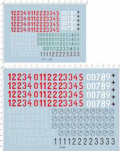 1734-7210 1/35 TIGER I 虎1后期型数字数目字军事模型用水贴纸1