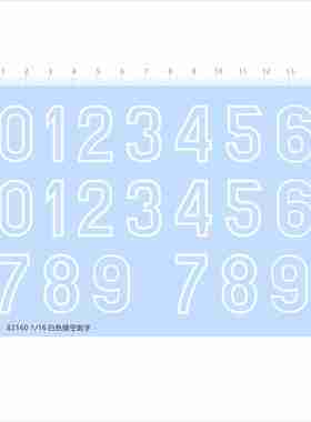 82160比例模型飞机船舶水贴1/16白色镂空数字舷号机航空母舰2405
