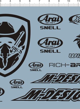 60850-A2803 头盔 xiaohu snell wiruswin rich art水贴纸