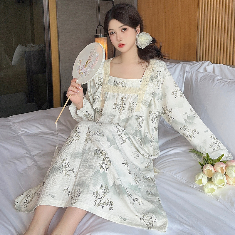 新中式国风甜美睡裙宽松家居服