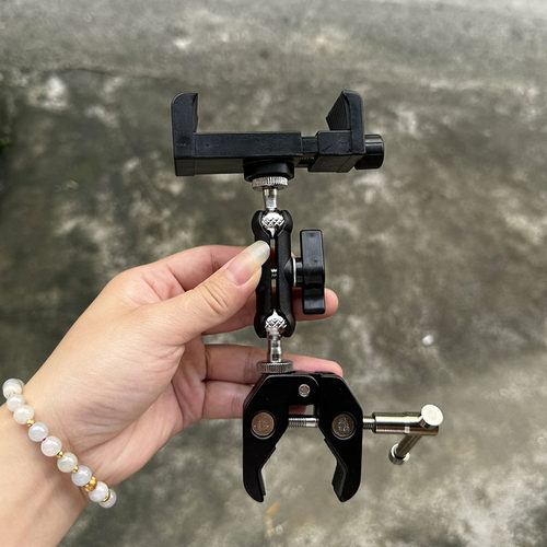 金属蟹夹骑行车把防震手机支架万向360×3相机支架骑行拍照录制用