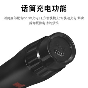 JBL vm200JB无线话筒一拖二家用KTLV声卡唱歌电用锂池金属VM200麦