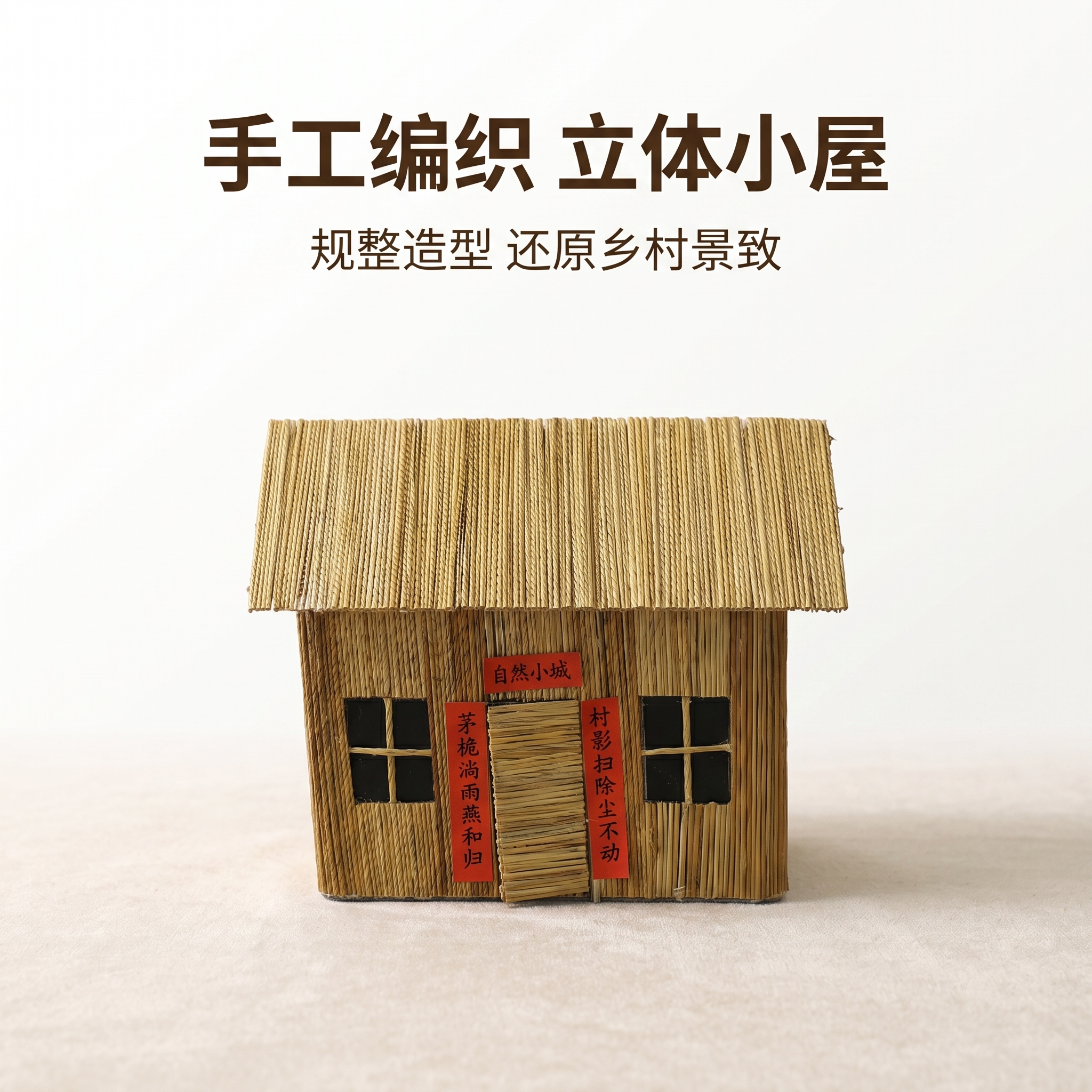 芦苇手工迷你小房屋沙盘搭建摆件